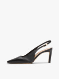 Negru Tocuri Slingback Din Piele Cu Varf Ascutit  Femei