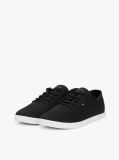 Black Canvas Flag Embroidery Trainers  Women