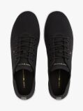 Black Canvas Flag Embroidery Trainers  Women