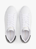 Alb Sneakers Cu Talpa Platforma Si Toc Contrast Din Piele  Femei