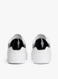 Alb Sneakers Cu Talpa Platforma Si Toc Contrast Din Piele  Femei
