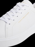 Alb Sneakers Cu Talpa Platforma Si Toc Contrast Din Piele  Femei