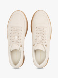 Bej Court Trainers Din Piele Intoarsa Cu Embosare  Femei