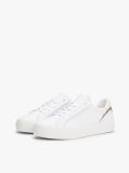 Alb Sneakers Din Piele Cu Embosare Metalica  Femei