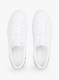 Alb Sneakers Din Piele Cu Embosare Metalica  Femei