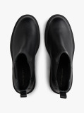 Black Leather Cleat Chelsea Boots  Women