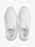 Alb Sneakers Din Piele Cu Talpa Cleat Si Monograma TH  Femei