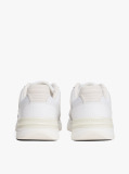 Alb Sneakers Din Piele Cu Talpa Cleat Si Monograma TH  Femei