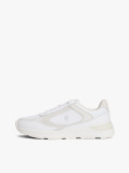 Alb Sneakers Din Piele Cu Talpa Cleat Si Monograma TH  Femei