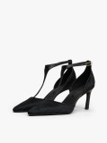 Negru Pantofi Cu Toc Stiletto Si Bareta Ankle T-Bar  Femei