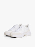 White Leather Patent Chunky Trainers  Women