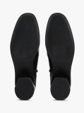 Black Leather TH Monogram Plaque Ankle Boots  Women