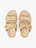 Beige TH Monogram Raffia Buckle Cleat Sandals  Women