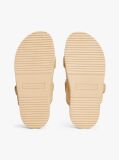 Beige TH Monogram Raffia Buckle Cleat Sandals  Women