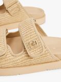 Beige TH Monogram Raffia Buckle Cleat Sandals  Women