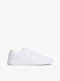 White Lightweight Leather Cupsole Court Trainers  Women