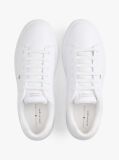 White Lightweight Leather Cupsole Court Trainers  Women