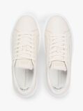 Beige Lightweight Leather Cupsole Court Trainers  Women