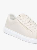 Beige Lightweight Leather Cupsole Court Trainers  Women