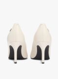 Beige TH Monogram Plaque Leather High Heels  Women