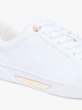 White Leather Court Sneakers  Women