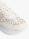 Beige TH Monogram Leather Trainers  Women