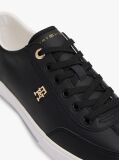 Black Leather TH Monogram Lace-Up Trainers  Women