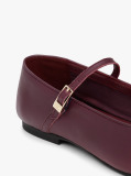 Brown Leather Mary Jane Ballerinas  Women
