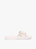 Beige Braided Pool Slides  Women