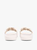 Beige Braided Pool Slides  Women