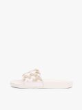 Beige Braided Pool Slides  Women
