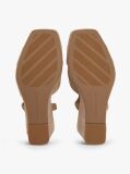 Brown Suede High Wedge Heel Sandals  Women