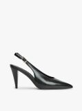 Black TH Monogram Leather Slingback High Heels  Women