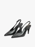 Black TH Monogram Leather Slingback High Heels  Women