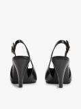 Black TH Monogram Leather Slingback High Heels  Women