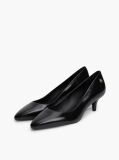 Negru Pantofi Kitten Din Piele Cu Toc  Femei