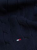 Blue Kids' Cable Knit Flag Embroidery Scarf  Kids Unisex