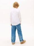 Alb Camasa Din Bumbac Elastic Poplin  Baieti