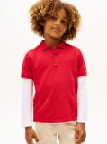 Red Essential Flag Embroidery Regular Fit Polo  Boys