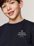 Blue Hanorac Cu Guler Rotund Si Logo Hilfiger  Baieti