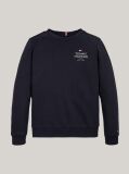 Blue Hanorac Cu Guler Rotund Si Logo Hilfiger  Baieti