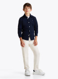 Blue Camasa Regular Fit Din Tricot Micro Waffle  Baieti