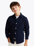 Blue Camasa Regular Fit Din Tricot Micro Waffle  Baieti