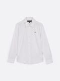 Alb Camasa Regular Fit Din Tricot Micro Waffle  Baieti