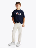 Blue Tricou Cu Slogan Steag  Baieti