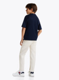 Blue Tricou Cu Slogan Steag  Baieti