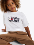 Alb Tricou Cu Slogan Steag  Baieti