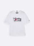 Alb Tricou Cu Slogan Steag  Baieti