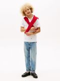 Alb Tricou Polo Cu Steagul Hilfiger  Baieti