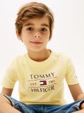 Galben Tricou Cu Guler Rotund Si Logo  Baieti